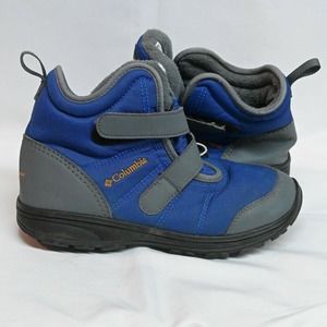 Columbia Boys Size‎ 5 Fairbanks Winter Boots Omni Heat Lining Blue BY5951-053